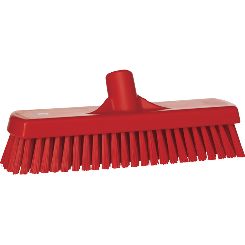 Brosse &agrave; r&eacute;curer pour planchers et murs, Crins Ferme, 12", Polyester, Rouge Maritime Industrial Rubber