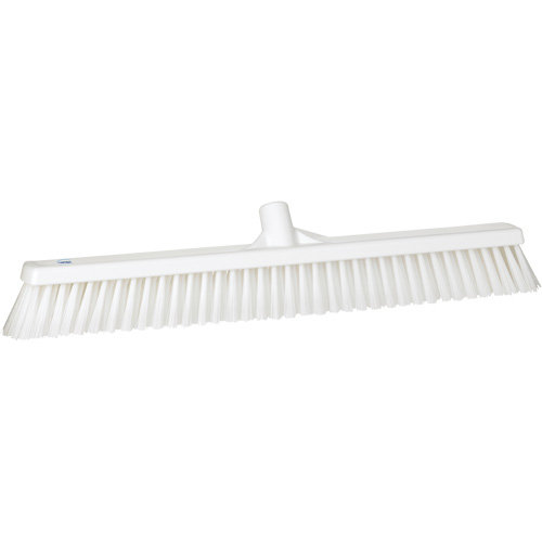 Combo Bristle Push Broom, Coarse/Fine Bristles, 24", Polyester, White Maritime Industrial Rubber