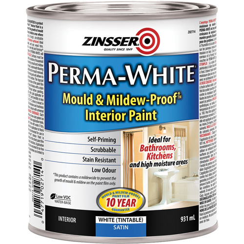 Peinture int&eacute;rieure Mold & Mildew-Proof Perma-White, 931 ml, Canette, Blanc Maritime Industrial Rubber