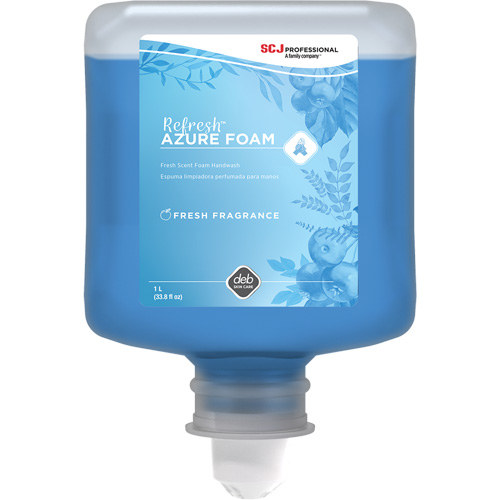Savon &agrave; mains Refresh Azure, Mousse, 1 L, Parfum&eacute; Maritime Industrial Rubber