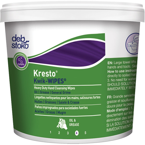 Serviettes Kresto Kwik-Wipes, 130 lingettes, 12" x 10" Maritime Industrial Rubber