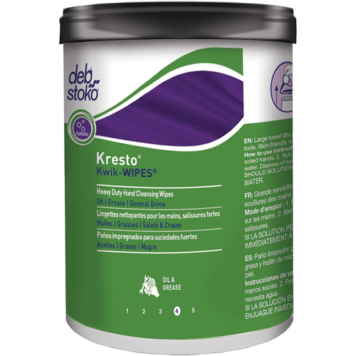 Serviettes Kresto Kwik-Wipes, 70 lingettes, 12" x 10" Maritime Industrial Rubber