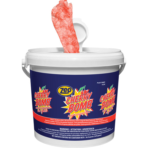 Cherry Bomb Heavy-Duty Hand Cleaner Wipes Maritime Industrial Rubber