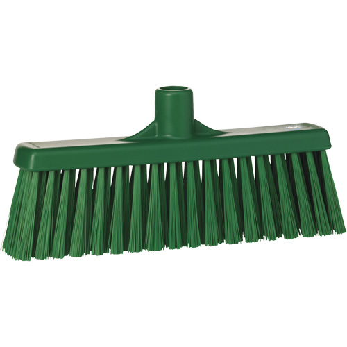 T&ecirc;te de balai droit, Crins Moyen, 12", Polyester, Vert Maritime Industrial Rubber