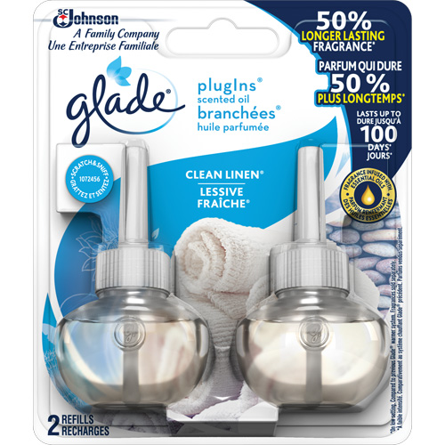 Glade&reg; PlugIns&reg; Scented Oil Refills, Clean Linen&reg;, Cartridge Maritime Industrial Rubber