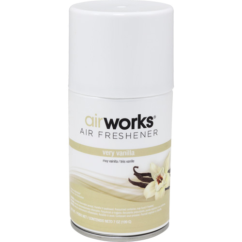 AirWorks&reg; Metered Air Fresheners, Very Vanilla, Aerosol Can Maritime Industrial Rubber
