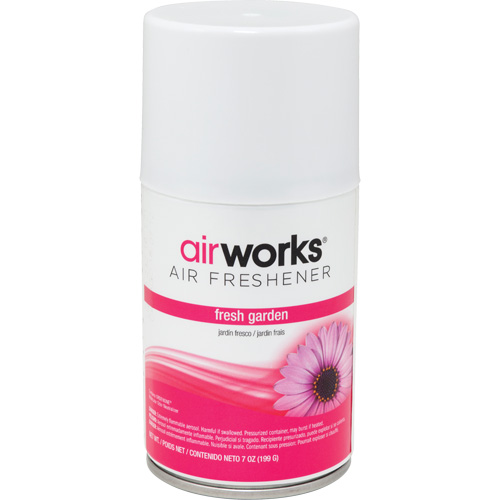 AirWorks&reg; Metered Air Fresheners, Fresh Garden, Aerosol Can Maritime Industrial Rubber