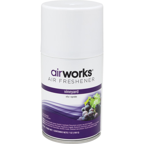 AirWorks&reg; Metered Air Fresheners, Vineyard, Aerosol Can Maritime Industrial Rubber