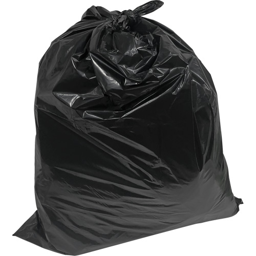 Industrial Garbage Bags, Utility, 24" W x 22" L, 0.64 mils, Black, 26 L (7 Gal.) Capacity Maritime Industrial Rubber