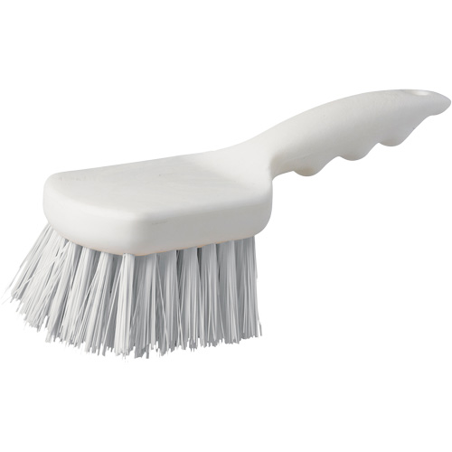 Brosse &agrave; chaudron &agrave; manche court, 9" l, Soies Polypropyl&egrave;ne, Blanc Maritime Industrial Rubber