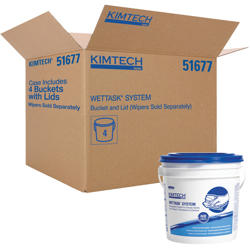 Syst&egrave;me d'essuie-tout en seau avec couvercle WetTask Maritime Industrial Rubber