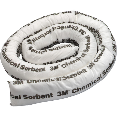 Chemical Sorbent Mini-Boom, Hazmat, 8' L x 3" W, 15.5 gal Absorbancy Maritime Industrial Rubber