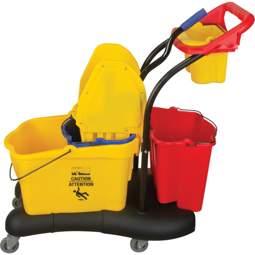 Multifunctional Mop Trolley, Down Press, 9.5 US Gal.(38 Quart), Yellow Maritime Industrial Rubber