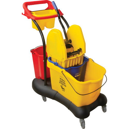 Multifunctional Mop Trolley, Down Press, 9.5 US Gal.(38 Quart), Yellow Maritime Industrial Rubber