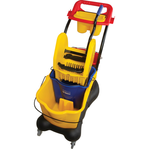 Multifunctional Mop Trolley, Down Press, 9.5 US Gal.(38 Quart), Yellow Maritime Industrial Rubber
