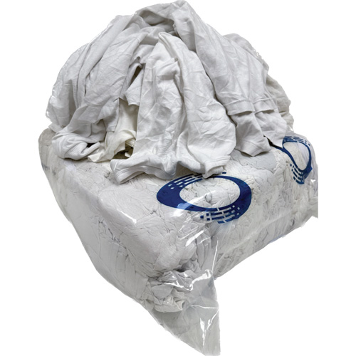 Wiping Rags, Cotton/Fleece, White, 25 lbs. Maritime Industrial Rubber