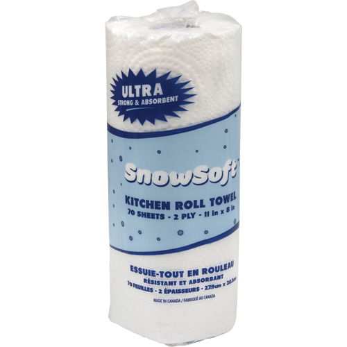 Snow Soft Premium Kitchen Towels, 2 Ply, 70 Sheets/Roll, 8" W, 11" L Maritime Industrial Rubber