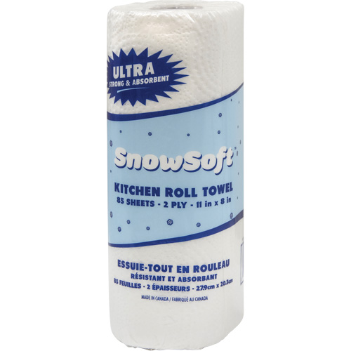 Snow Soft Premium Kitchen Towels, 2 Ply, 85 Sheets/Roll, 8" W, 11" L Maritime Industrial Rubber