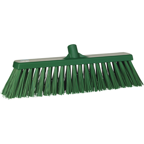 Heavy-Duty Push Broom, Stiff Bristles, 20", Polyester, Green Maritime Industrial Rubber