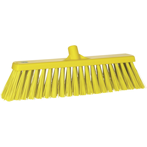 Heavy-Duty Push Broom, Stiff Bristles, 20", Polyester, Yellow Maritime Industrial Rubber