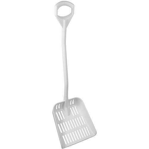 Pelle ergonomique ajour&eacute;e, Longueur de 45", Plastique, Blanc Maritime Industrial Rubber