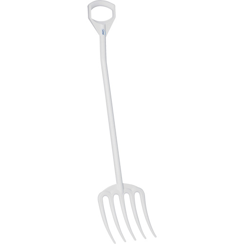 Fourche hygi&eacute;nique, Longueur de 49", Plastique, Blanc Maritime Industrial Rubber