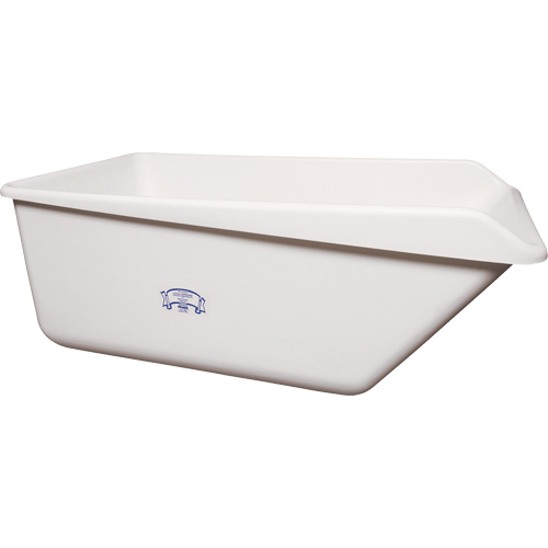 Angled Dump Tub with Drain, Plastic, White Maritime Industrial Rubber