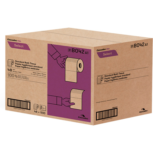 Pro Select&reg; Toilet Paper, 2 Ply, 500 Sheets/Roll, White Maritime Industrial Rubber