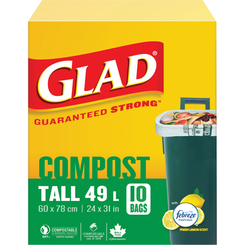 Sacs de compostage hauts, R&eacute;gulier, 31" lo x 24" la, Brun, Capacit&eacute; de 49 L (13 gal.) Maritime Industrial Rubber