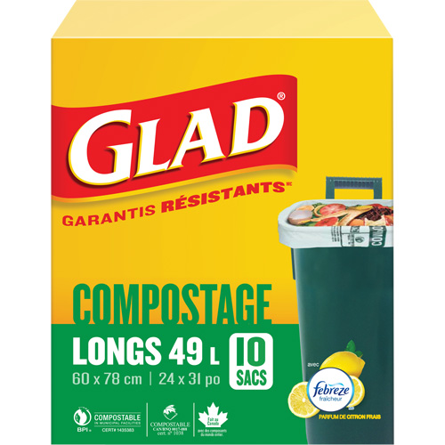 Sacs de compostage hauts, R&eacute;gulier, 31" lo x 24" la, Brun, Capacit&eacute; de 49 L (13 gal.) Maritime Industrial Rubber