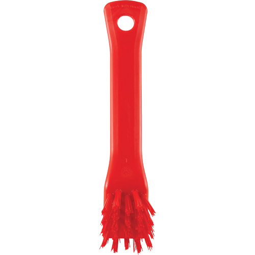 Brush with Scraping Edge, Stiff Bristles, 6" Long, Red Maritime Industrial Rubber