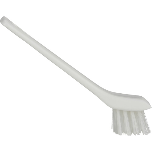 Brush with Scraping Edge, Stiff Bristles, 6" Long, White Maritime Industrial Rubber