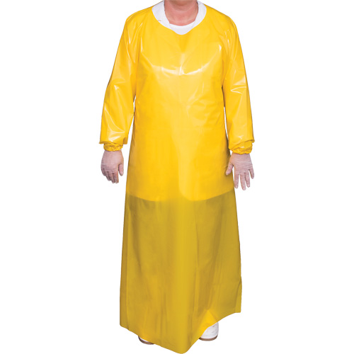 Top Dog 6 Mil. Gown, Large, Yellow, Polyurethane Maritime Industrial Rubber