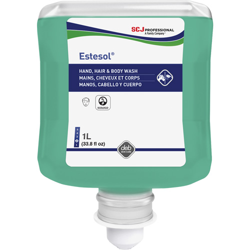 Nettoyant pour les mains, les cheveux et le corps Estesol, 1 L, For&ecirc;t tropicale, Cartouche en plastique Maritime Industrial Rubber