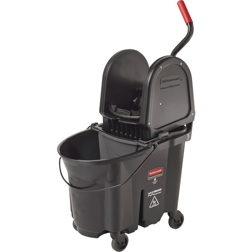 Wavebrake&reg; Bucket & Wringer, Down Press, 8.75 US Gal.(35 Quart), Black Maritime Industrial Rubber