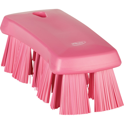 UST Hand Brush, Stiff Bristles, 6-9/10" Long, Pink Maritime Industrial Rubber
