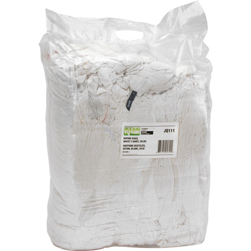 Chiffons fabriqu&eacute;s &agrave; partir de mat&eacute;riaux recycl&eacute;s, Coton, Blanc, 25 lb Maritime Industrial Rubber