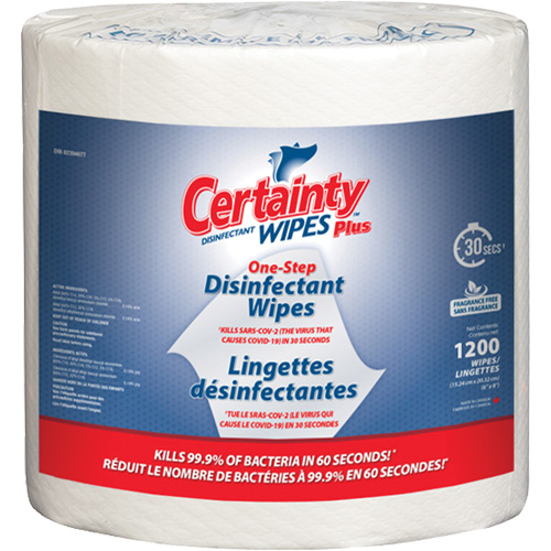 Plus Disinfectant Wipes, 8" x 6", 1200 Count Maritime Industrial Rubber