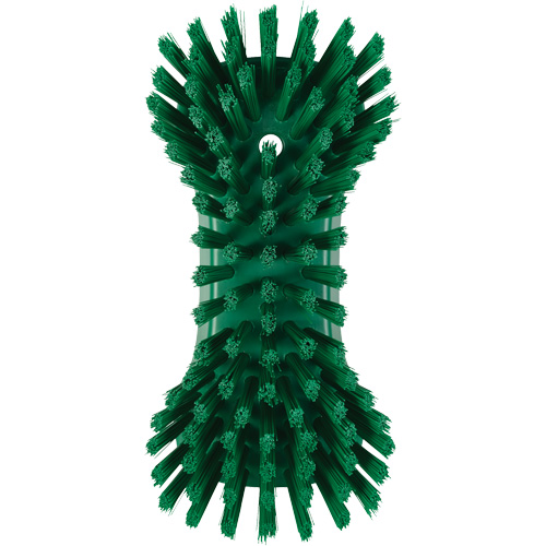 Hand Brush, Extra Stiff Bristles, 9-1/10" Long, Green Maritime Industrial Rubber