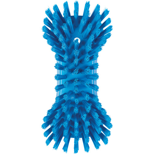 Hand Brush, Extra Stiff Bristles, 9-1/10" Long, Blue Maritime Industrial Rubber