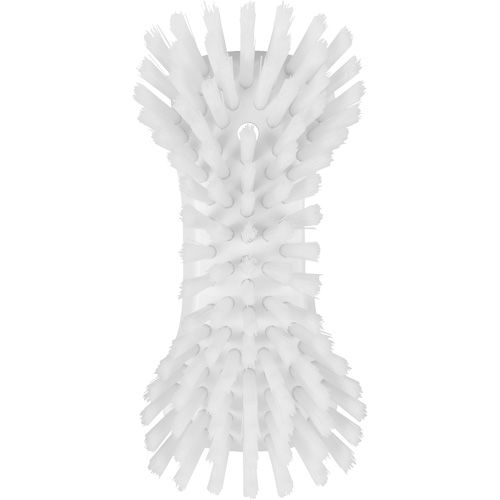 Hand Brush, Extra Stiff Bristles, 9-1/10" Long, White Maritime Industrial Rubber
