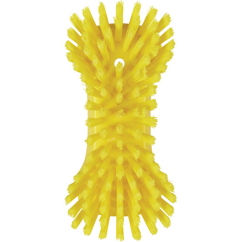 Hand Brush, Extra Stiff Bristles, 9-1/10" Long, Yellow Maritime Industrial Rubber
