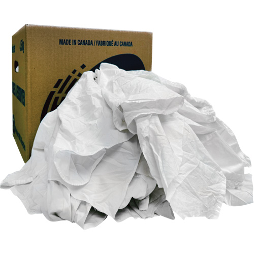Chiffons recycl&eacute;s, Coton, Blanc, 10 lb Maritime Industrial Rubber