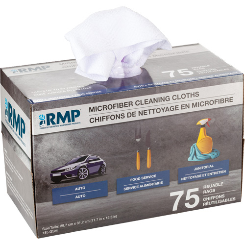 Washable Cleaning Cloths, Microfibre, White Maritime Industrial Rubber