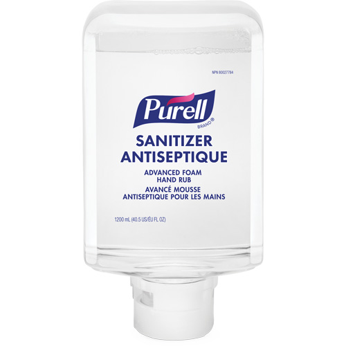 Mousse d&eacute;sinfectante avanc&eacute;e pour les mains ES10, 1200 ml, Cartouche de recharge, 70 % alcool Maritime Industrial Rubber