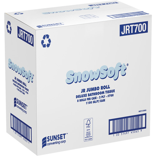 Snowsoft Deluxe Bathroom Tissue, Jumbo Roll, 2 Ply, White Maritime Industrial Rubber