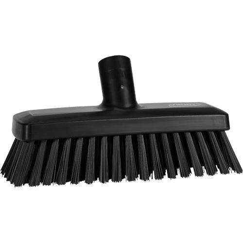 Compact Wall/Deck Broom, Stiff Bristles, 8-9/10", Polyester/Polypropylene, Black Maritime Industrial Rubber