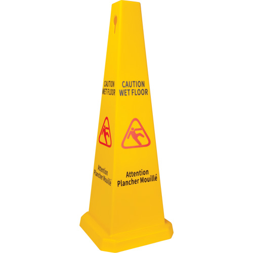 Wet Floor Safety Cone, Bilingual with Pictogram Maritime Industrial Rubber