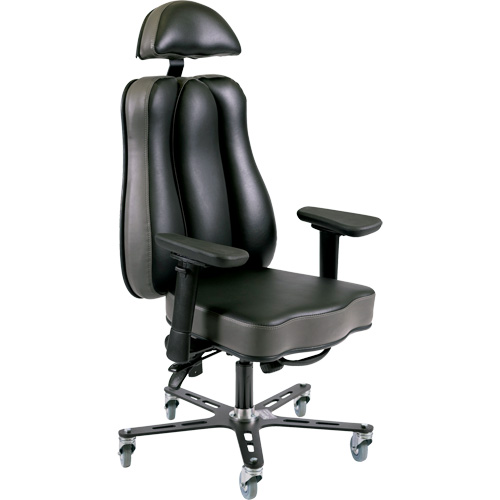 Synergo II 24h Ergonomic Chair, Vinyl, Black/Grey, 350 lbs. Capacity Maritime Industrial Rubber