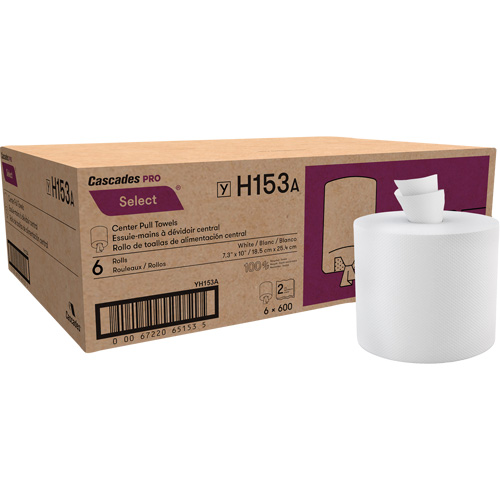 Paper Towel Roll, 2 Ply, Centre Pull, 550' L Maritime Industrial Rubber